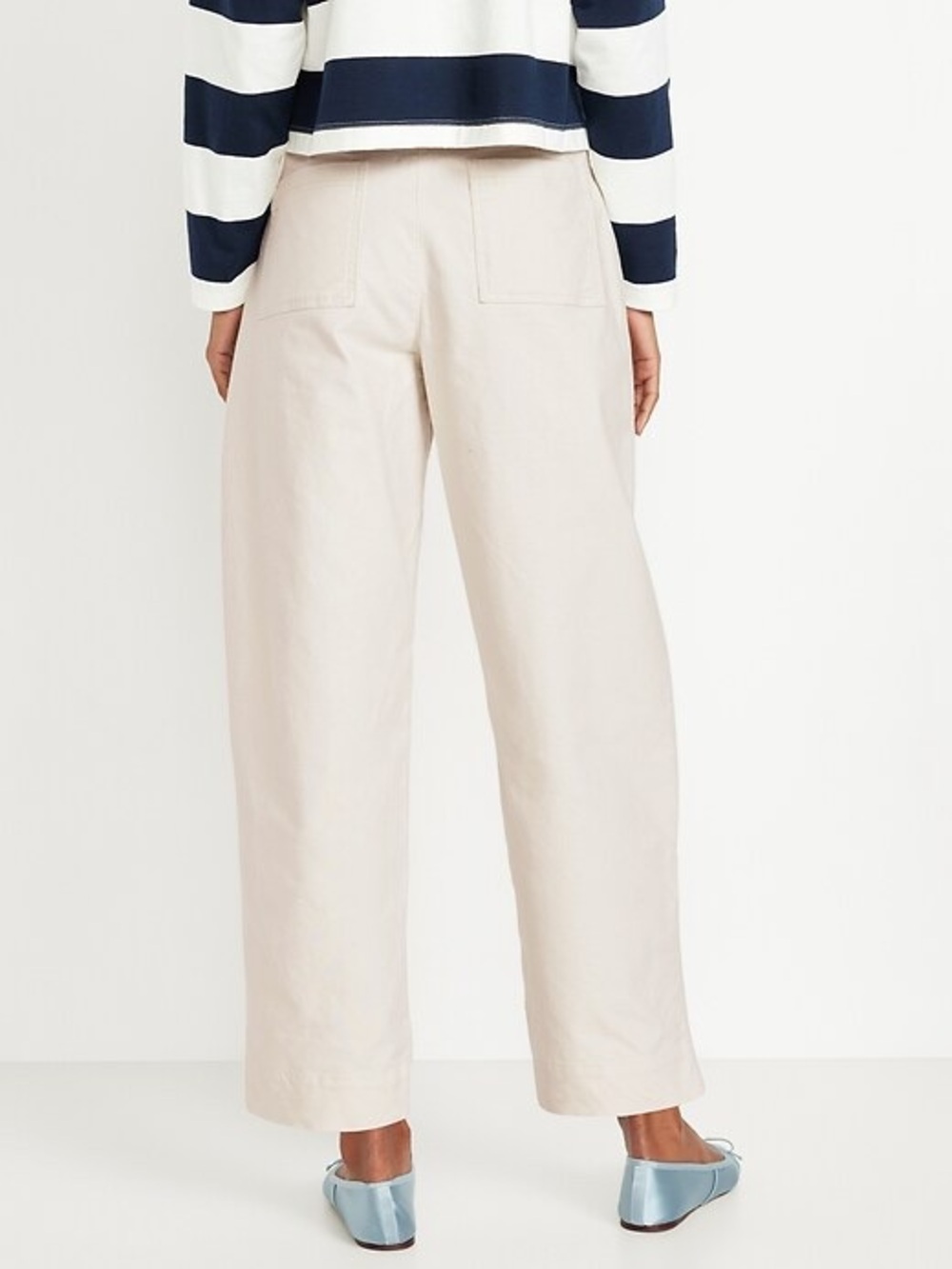 Old Navy High-Waisted Canvas Barrel Ankle Pants Size 14 - Picture 2 of 11